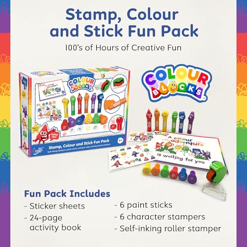 Colour Blocks Stamp & Paint Fun Pack - Arts and Crafts for Kids with Stickers and Activity Book 4