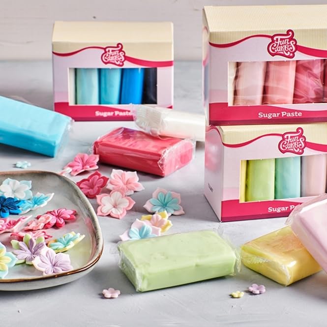 FunCakes Sugar Paste Multipack Earth Colour Palette - 5 x 100g Vanilla Fondant for Cake Decorating