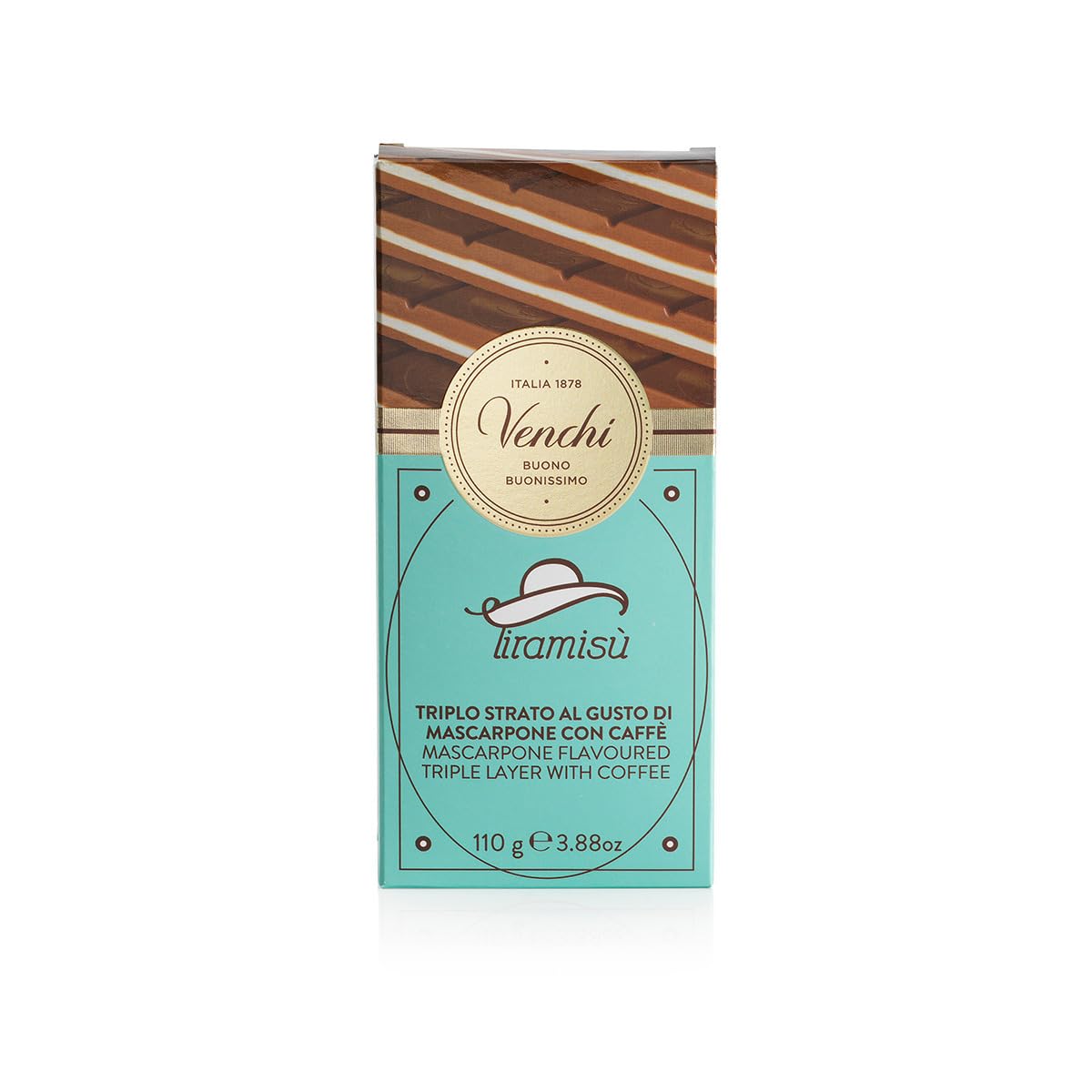 Venchi - Tiramisù Chocolate Bar, 110g Mascarpone Flavoured Chocolate with Coffee
