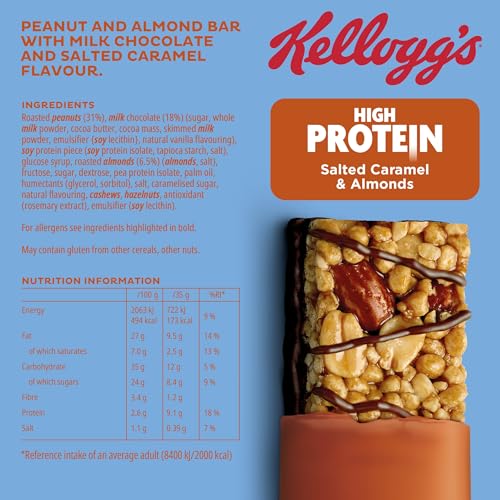 Kellogg’s High Protein Salted Caramel + Almond Snack Bar (4 x 35g) 5