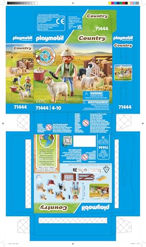 Playmobil 71444 Country: Young Shepherd with Flock of Sheep and Border Collie - Farm Playset for Kids 4+ 10