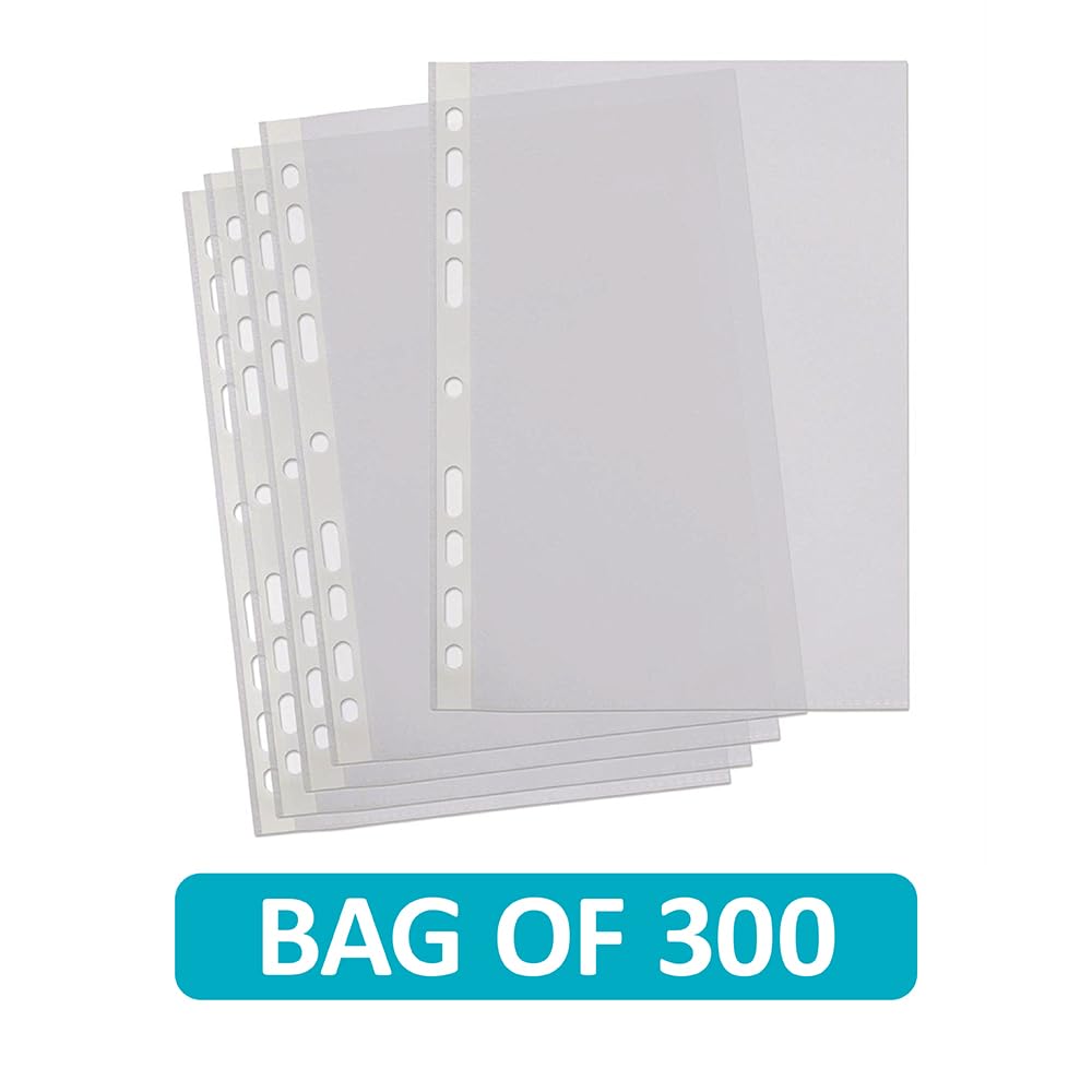 SUMMIT A4 Bulk Punched Pockets - 300 Clear Plastic Sleeves with Embossed Finish | Top Loading 2
