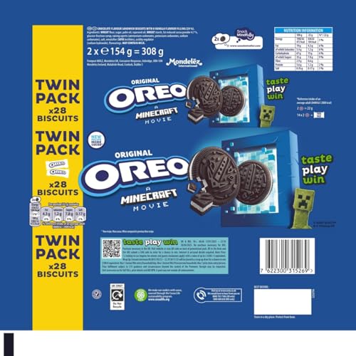Oreo Original Sandwich Biscuits Twin Pack, Classic Vanilla Filled Cookies 9