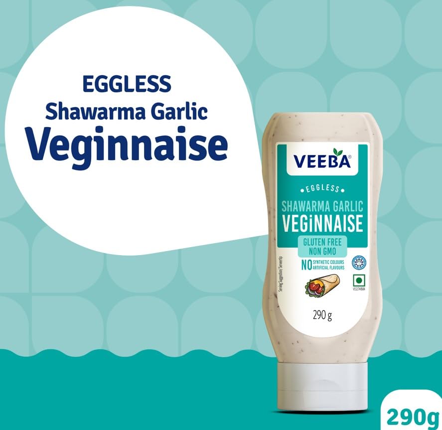 Veeba Shawarma Garlic Veginnaise Eggless Mayonnaise - 300g Pack | Vegetarian | Rich Garlic Flavor 3