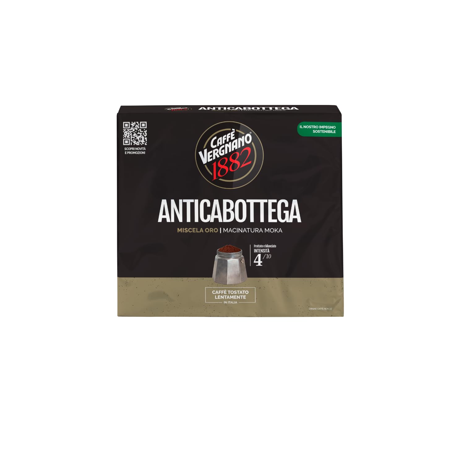 Caffè Vergnano 1882 Antica Bottega Ground Coffee - 2 x 250g Packs (500g Total) 1