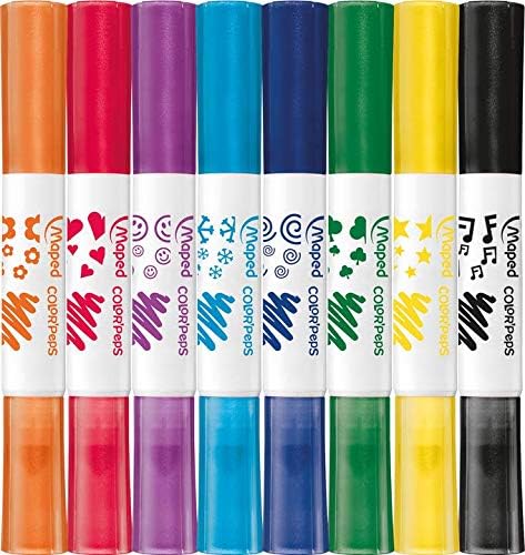 Maped Color Peps Duo Stamp Colouring Pens (8 Pack) - Dual-Tipped Art & Craft Fun 6