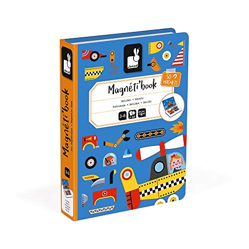 Janod J02715 Racers Magnetic Book - Educational Vehicle Puzzle for Kids 3-8 Years 12