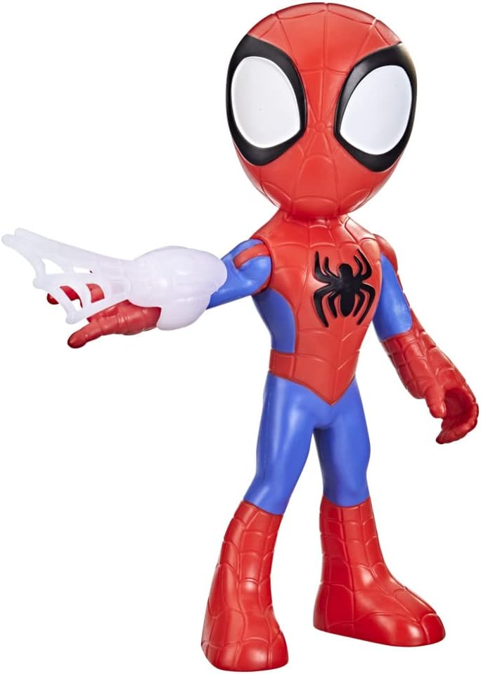 Hasbro Marvel Spidey and His Amazing Friends Supersized Spidey Action Figure - 9 Inch Poseable Toy with Web Accessory