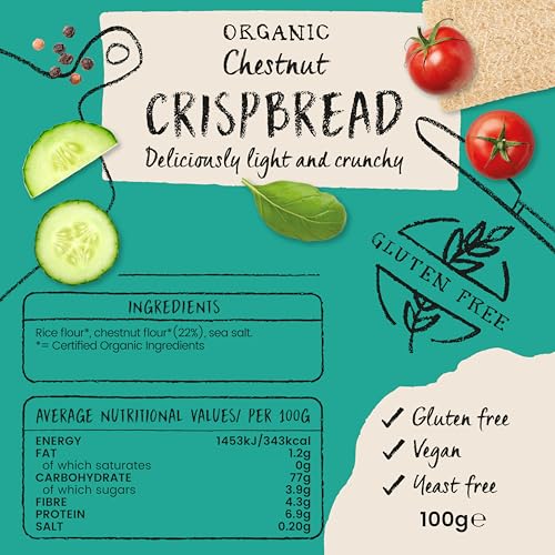 Amisa Organic Chestnut Crispbread Gluten Free Vegan, 100g 7