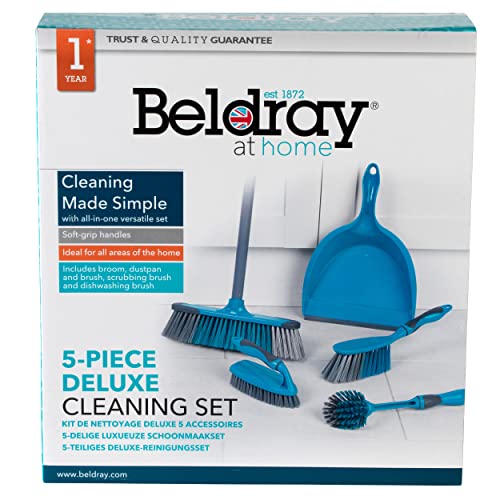 Beldray - LA024152TQ 5 Piece Cleaning Set with Broom, Dustpan & Brush, Scrubbing Brush, Dish Brush 11