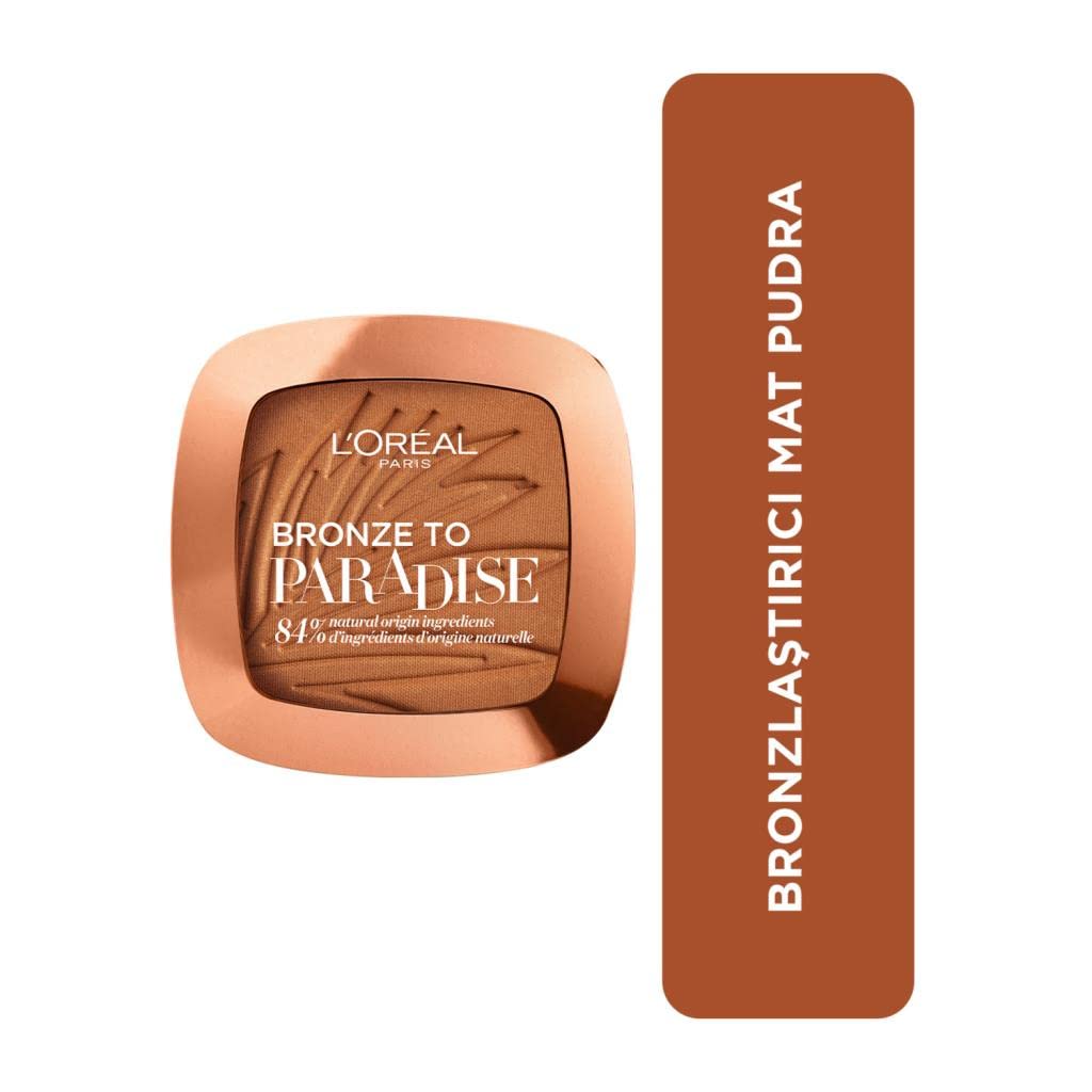 L'Oreal Paris Back To Bronze Matte Bronzing Pressed Powder - Buildable Formula, Shimmer-Free, Medium Shade, 9g 2