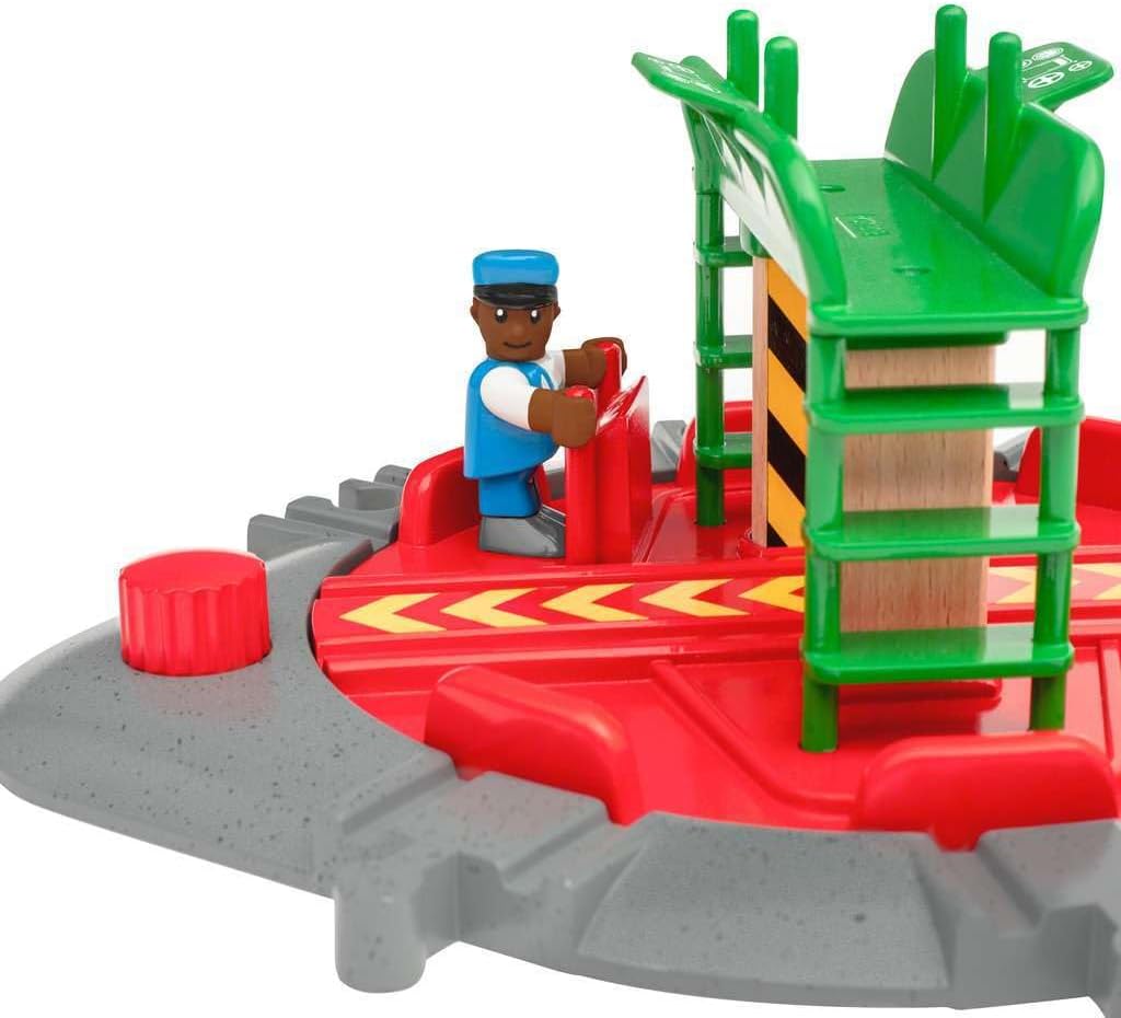 BRIO World Train Turntable & Figure Wooden Railway Set for Kids 4