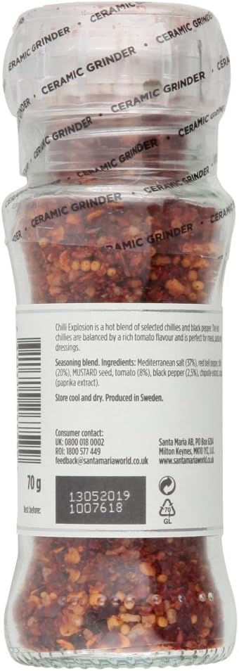 Santa Maria Chilli Explosion Seasoning Grinder | 70g | Gluten-Free Spice Blend 2