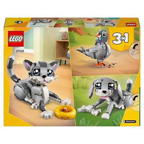 LEGO Creator 3in1 Playful Cat Toy - Buildable Cat, Dog & Pigeon Models for Ages 8+ 10