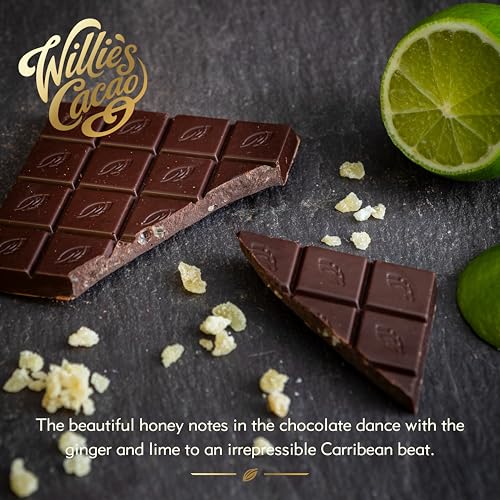 Willie's Cacao Ginger & Lime 70% Dark Chocolate Bar - 50g - Vegan, Gluten Free, Soya Free 3