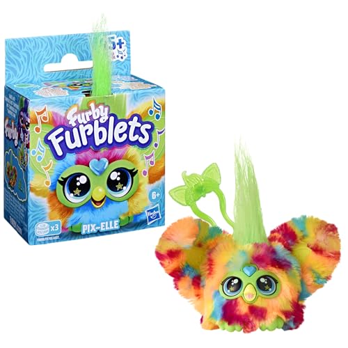 Furby Pix-Elle Mini Electronic Plush Toy - Series 1 Furblet with Sounds & Keychain Clip 9