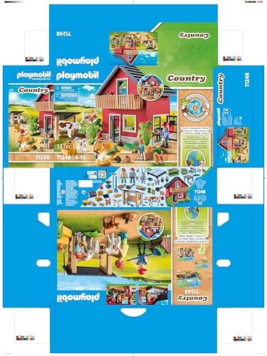 Playmobil 71248 Country Farm House Playset - Sustainable Farm Animal Toy for Kids 4+ 8