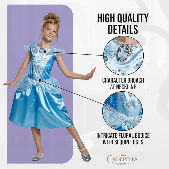 Disguise Disney Cinderella Costume - Girls Medium (7-8 Years) 3