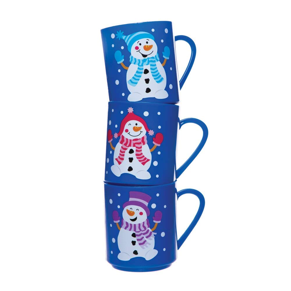 Baker Ross Jolly Snowman Mugs - Christmas Party Favour Mugs for Kids (Pack of 4) 4