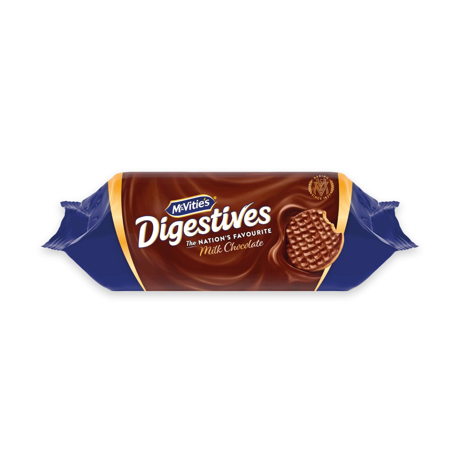 McVitie's Milk Chocolate Digestive Biscuits 433g - Golden-Baked Crunchy Wheat Biscuits with Smooth Milk Chocolate