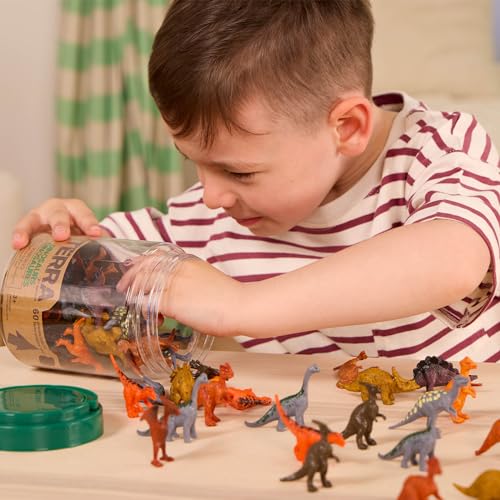 Terra by Battat 60-Piece Miniature Dinosaur Figures Tube | Assorted Plastic Animals for Ages 3+