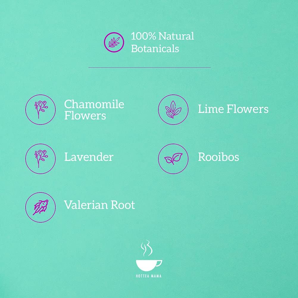 HOTTEA MAMA Night Owl Tea - Natural Sleep Supporting Herbal Tea for Women, Caffeine-Free, 15 Whole Leaf Tea Bags