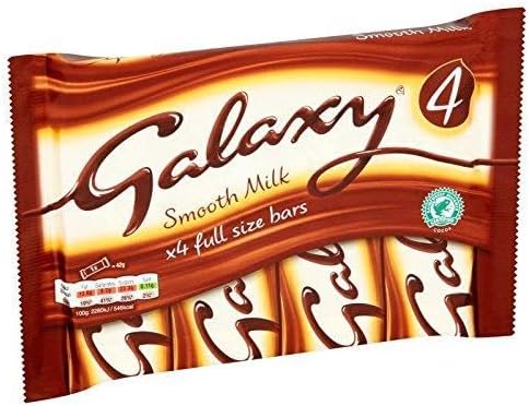 Galaxy Smooth Milk Chocolate Bars, Sharing Pack, 4 x 42g