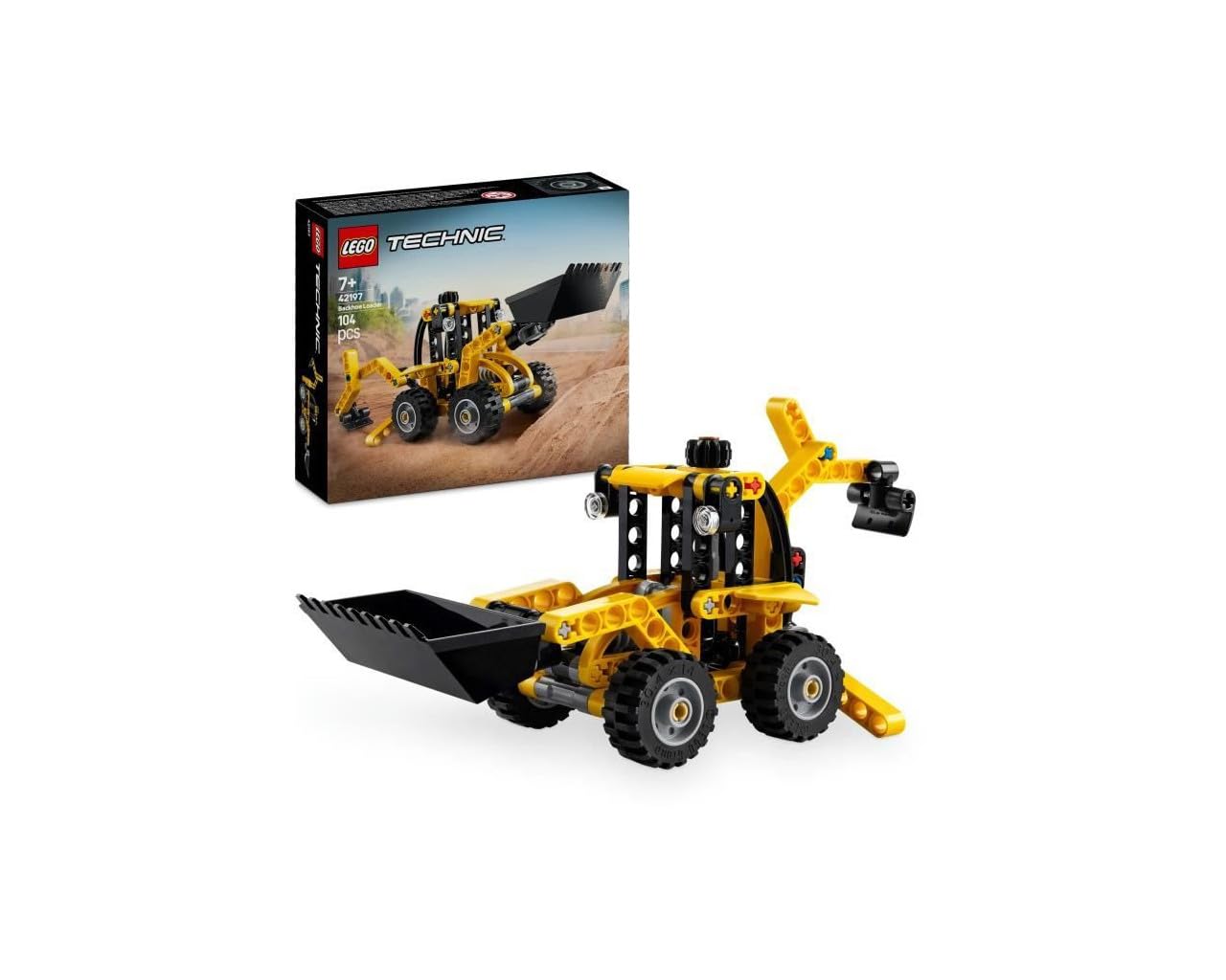 LEGO Technic Backhoe Loader Construction Vehicle Toy - 104-Piece Set for 7+ Year Olds