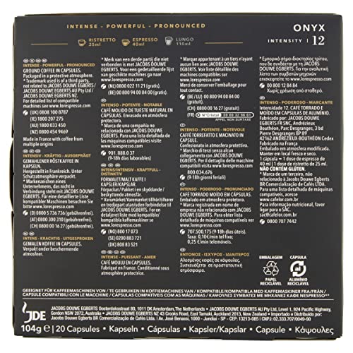 L'OR Espresso Onyx Coffee Pods x200 - Intensity 12, Recyclable Aluminum Capsules 8