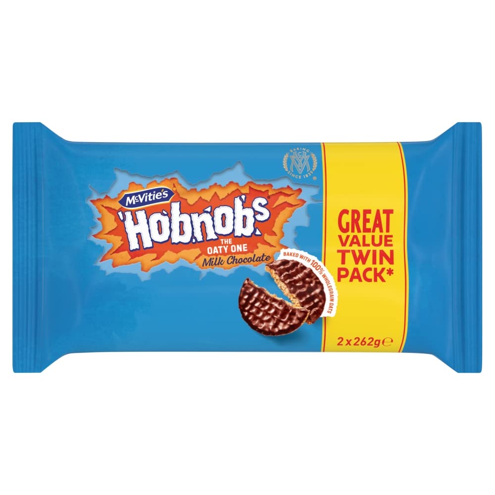 McVitie's Hobnobs Milk Chocolate Biscuits Twin Pack, 2 x 262g