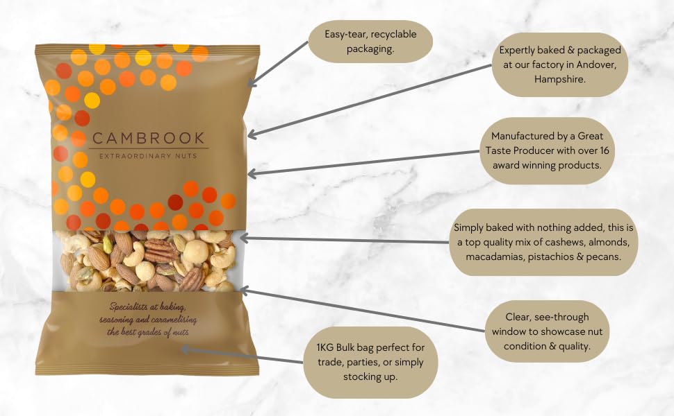 Cambrook Mix 8 Baked & Unsalted Mixed Nuts 1kg