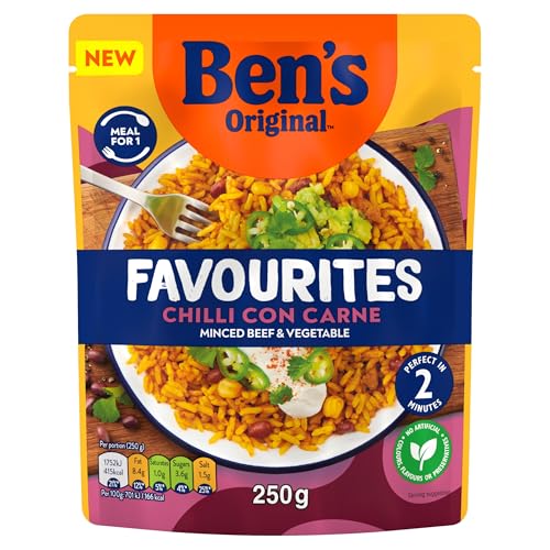 Ben's Original - Favourites Chilli con Carne Minced Beef & Vegetable Microwave Rice Meal (6x 250g) 6