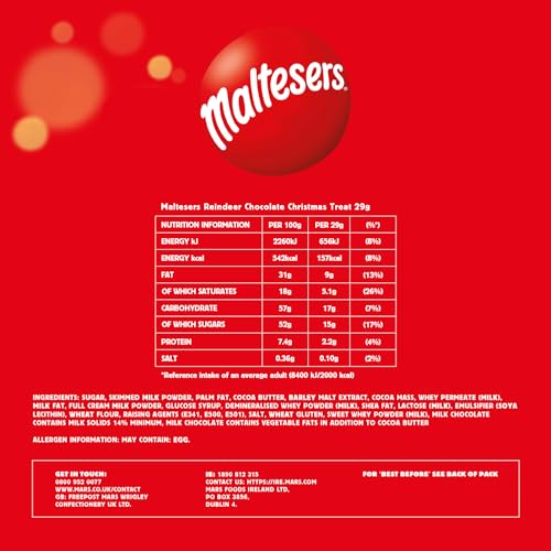 Maltesers - Milk Chocolate Reindeer Christmas Gift Box, 32 Pack Festive Stocking Filler 9