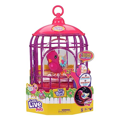 Little Live Pets Lil' Bird & Bird Cage: Tiara Twinkles - Interactive Electronic Singing Bird with Light-Up Wings (Ages 5-12) 7