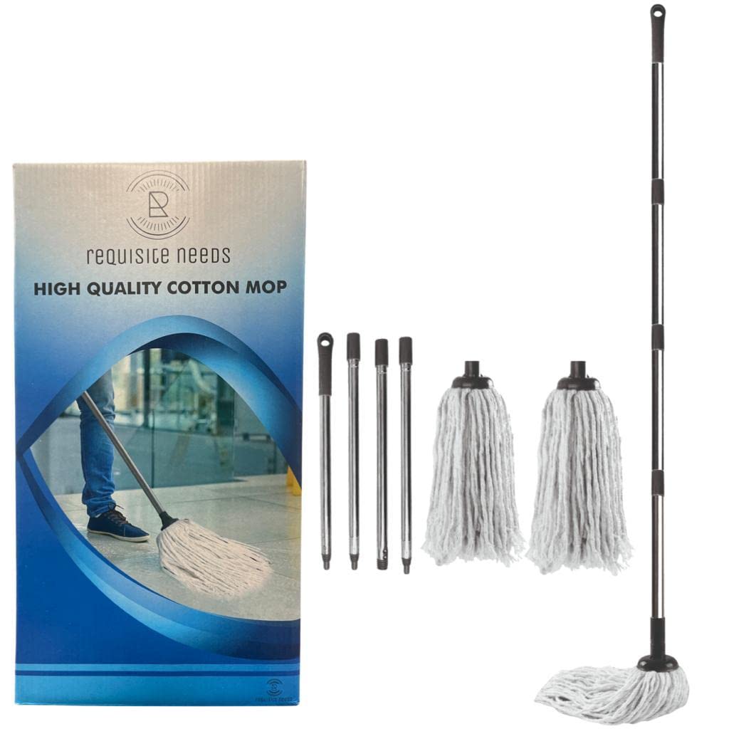 Requisite Needs - 120cm Cotton String Floor Mop with Detachable Adjustable Handle