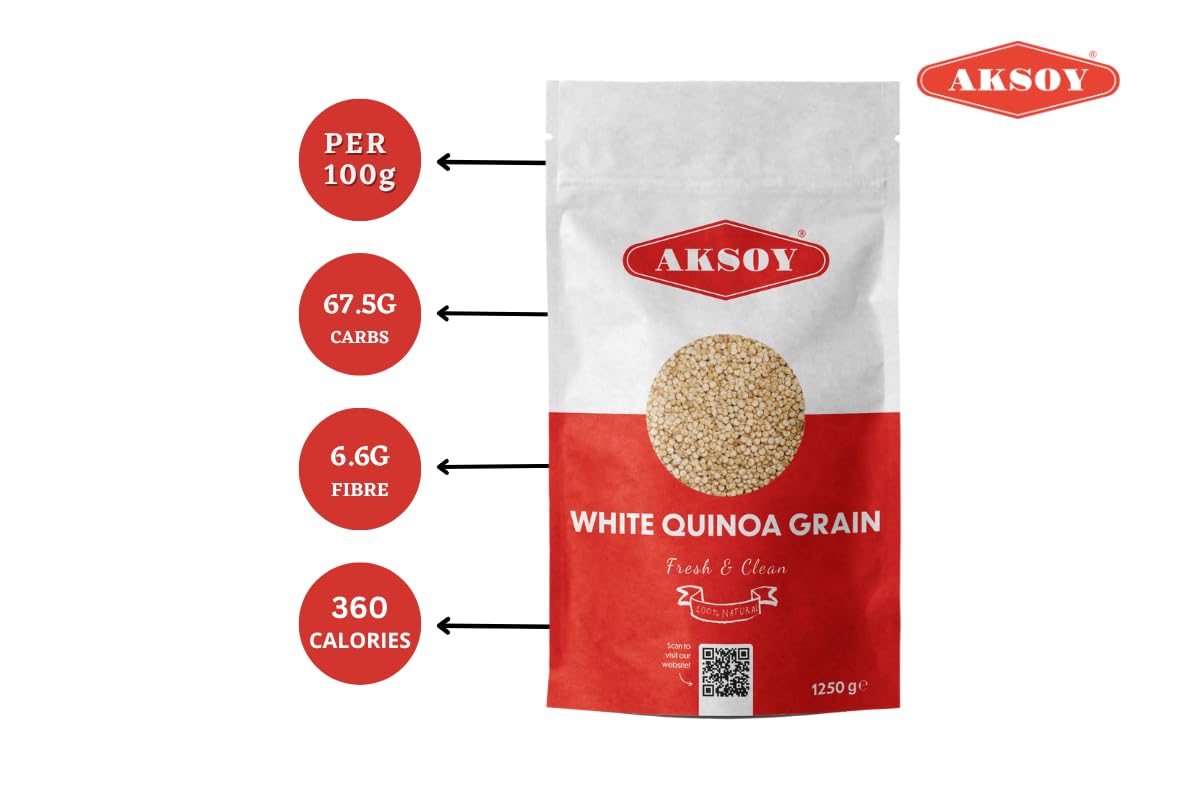 AKSOY White Quinoa Grain - Whole Grain, Ready-to-Cook | 1.25 kg 9