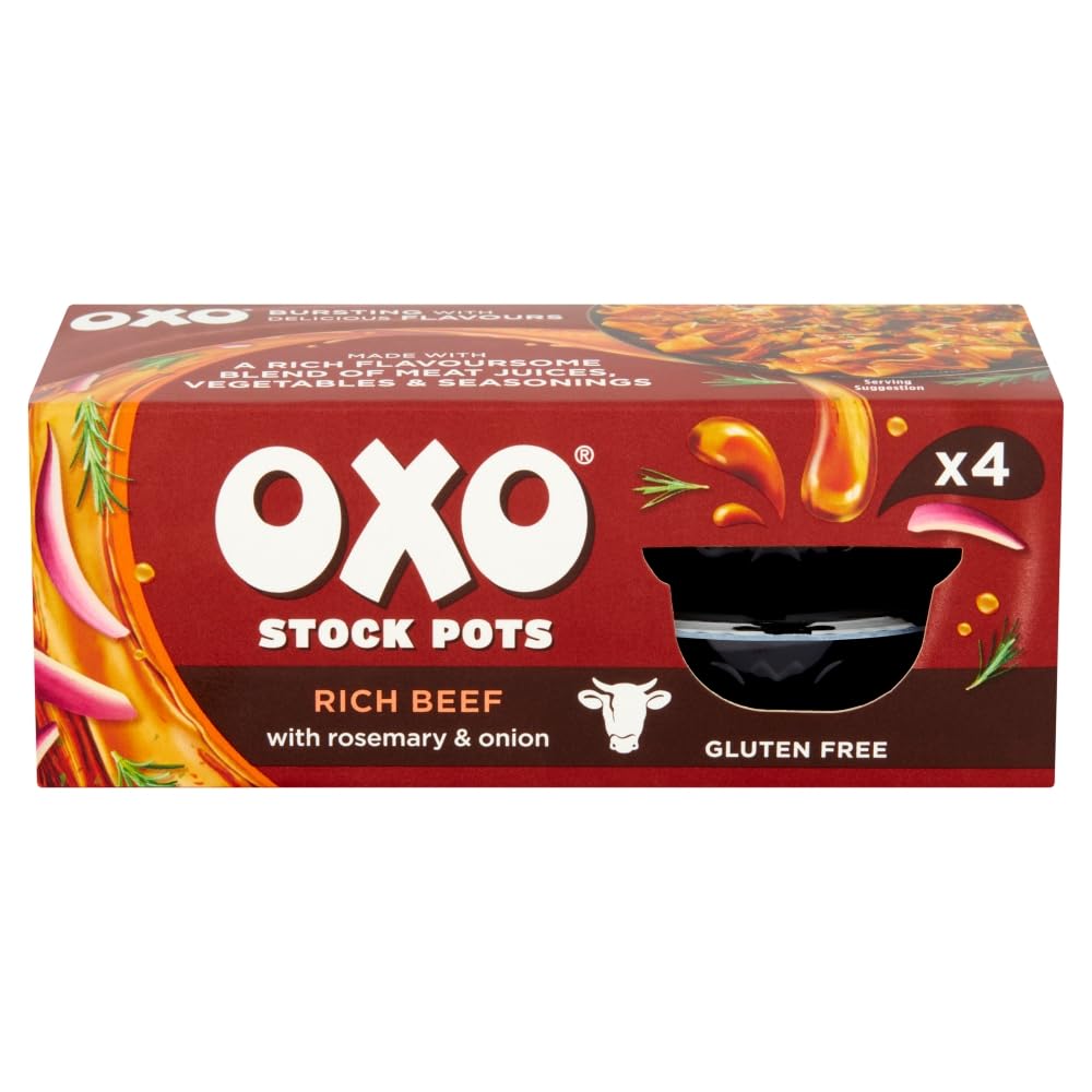 OXO Rich Beef Stock Pots with Rosemary & Onion – 4 Pots | Made with Real Meat Juices 3