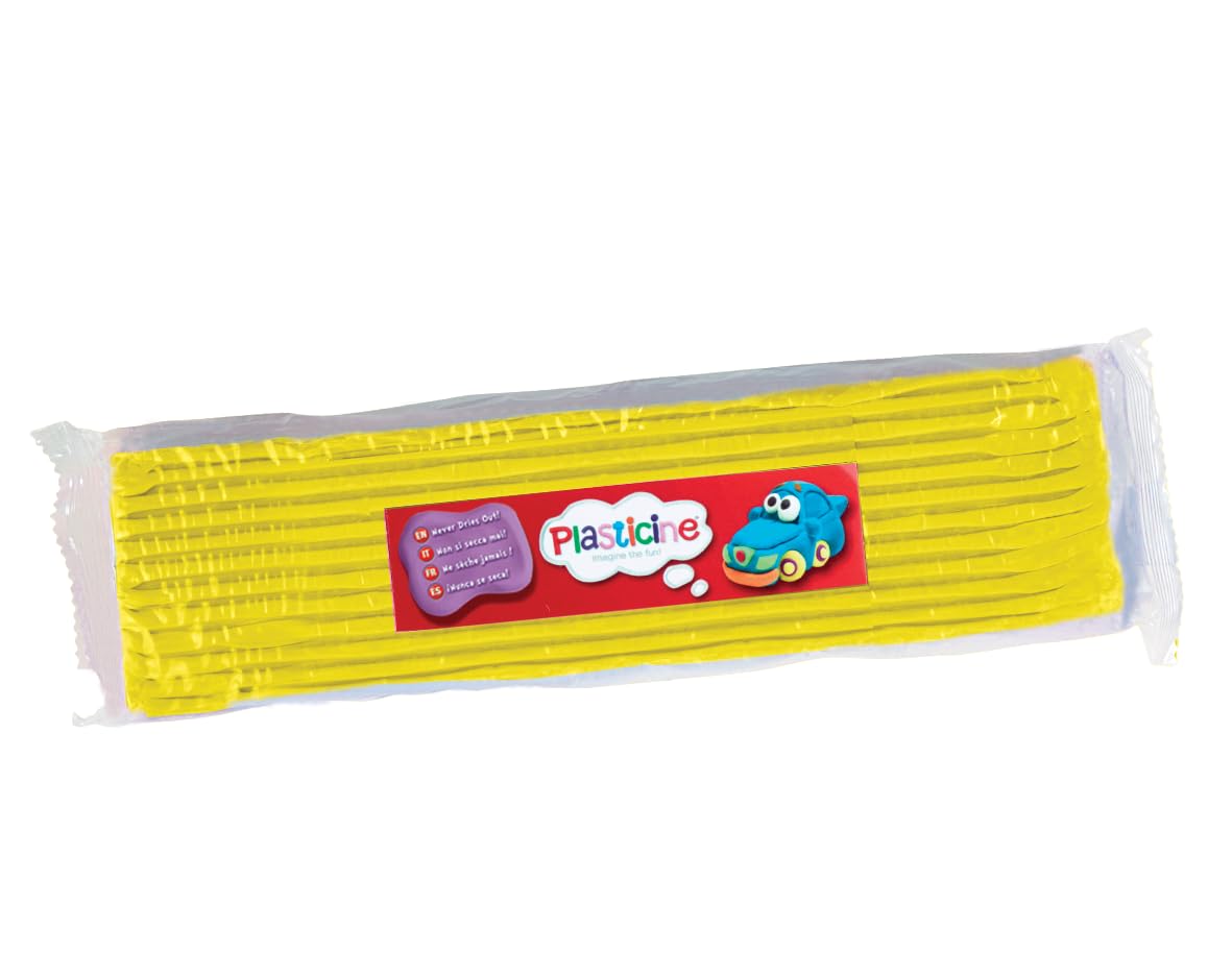 Plasticine Modelling Clay - 400g Yellow Slab | Non-Hardening & Reusable
