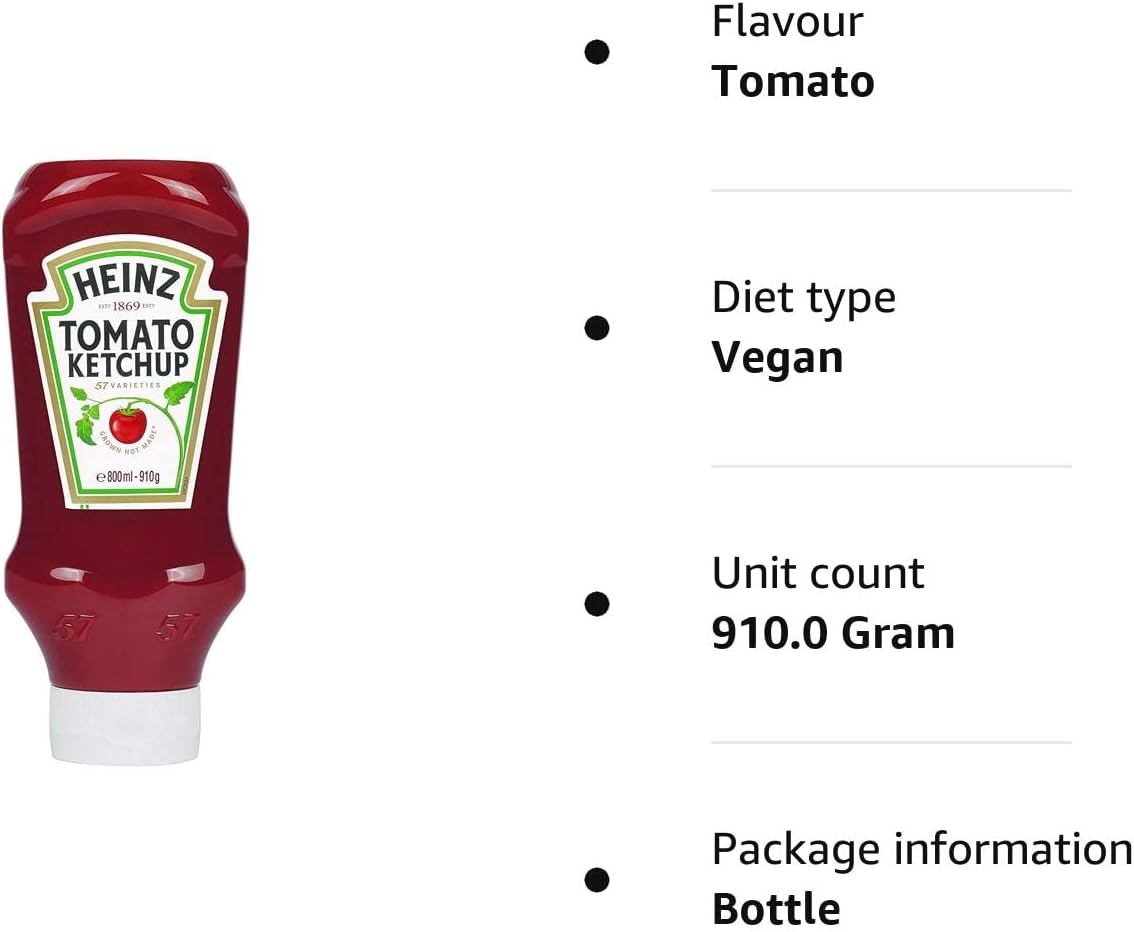 Heinz Tomato Ketchup, 910g Glass Bottle 3