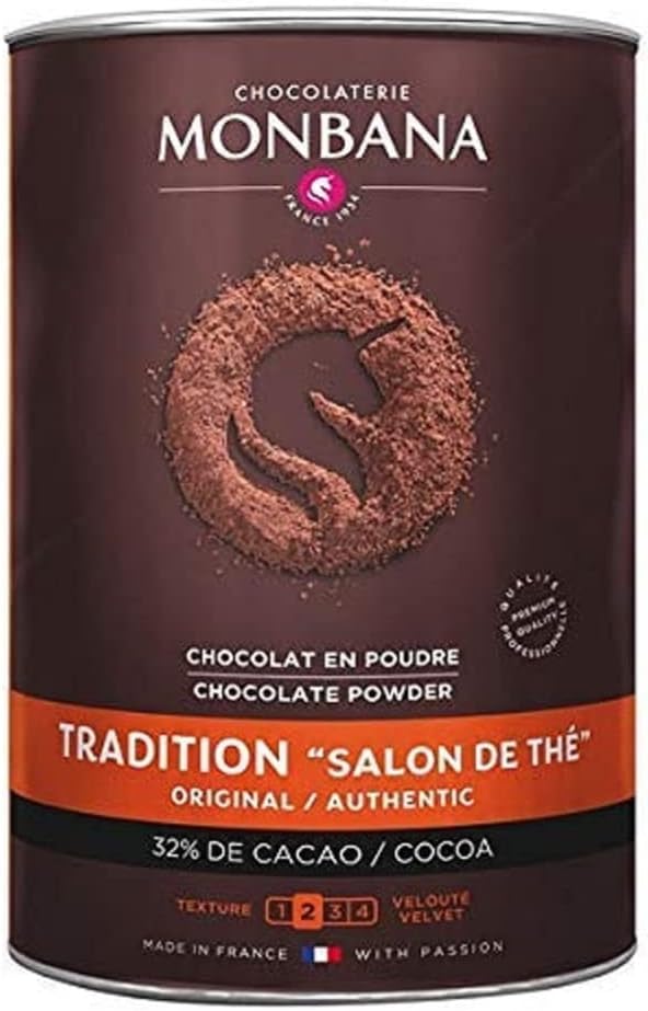 Monbana - Salon De The 1 Kg Traditional Hot Chocolate Powder with 32% Cocoa