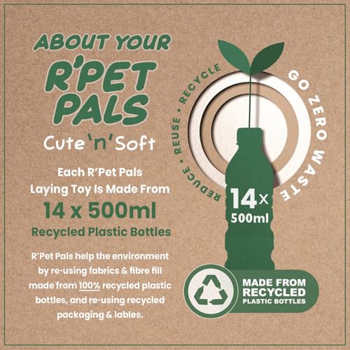 L & P Home & Gifts Recycled Pet Pals Laying Highland Cow - Eco-Friendly Plush Toy 7