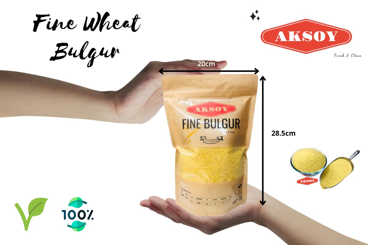 AKSOY Fine Bulgur Wheat - 1.25KG Pouch | Ideal for Salads & Meatballs | Vegan 4