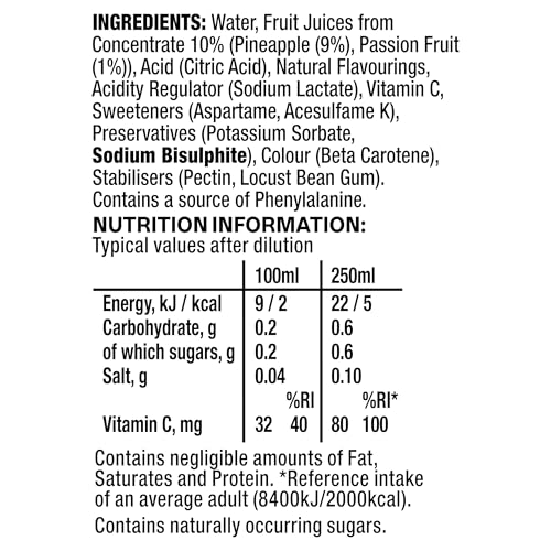 Ribena - Pineapple and Passion Fruit Juice Drink No Added Sugar 850ml 3