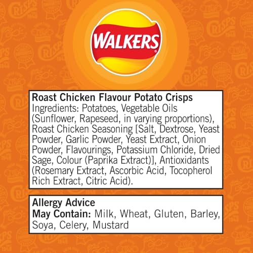Walkers Roast Chicken Crisps 32.5g (Case of 32) - Made with 100% British Potatoes 13