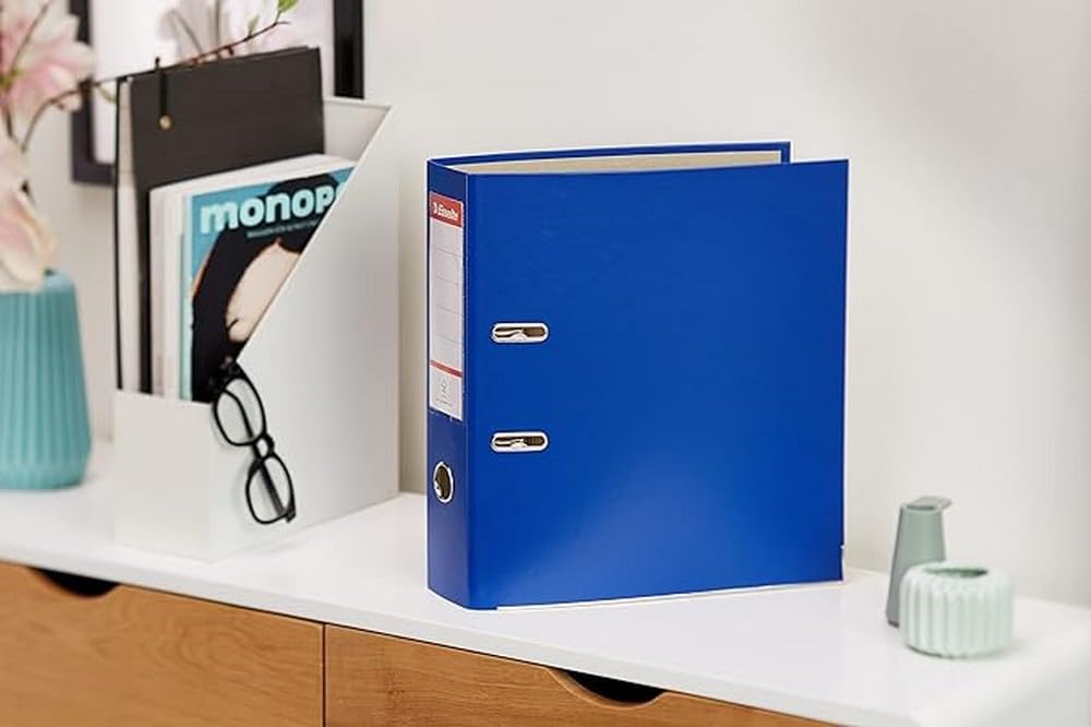 Esselte A4 Lever Arch Files, Blue, 3 File Folders, 624291, Dos 75mm