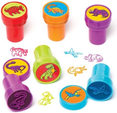Baker Ross Dinosaur Self-Inking Stampers - Arts & Crafts Toy for Kids, 10-Pack with Assorted Designs
