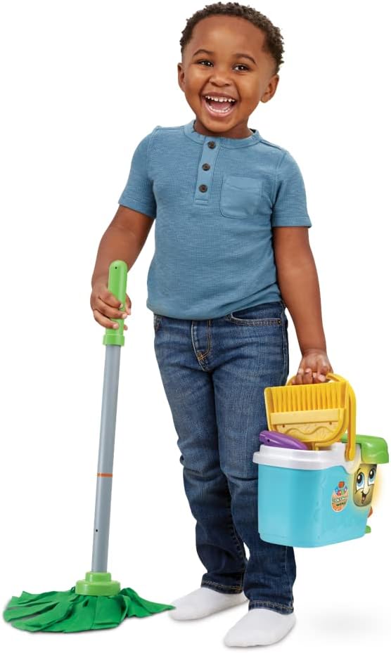 LeapFrog Clean Sweep Mop & Bucket - Interactive Pretend Play Set with Sound & Lights for Toddlers 3+ 3