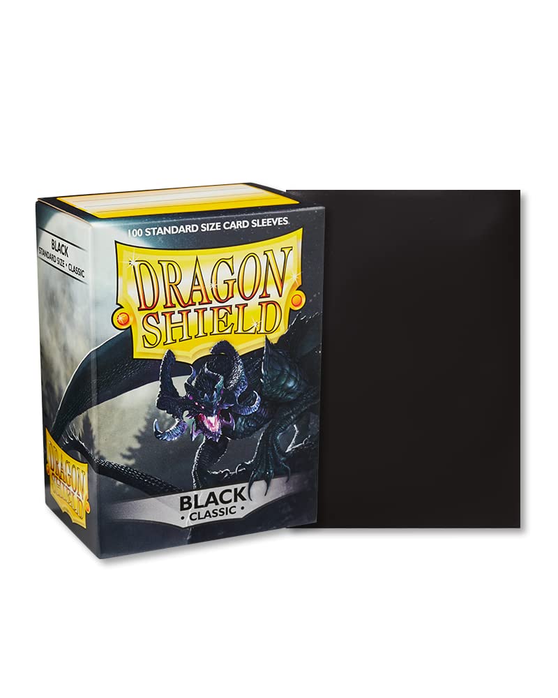 Dragon Shield Black Standard 100 Card Sleeves for TCG Protection