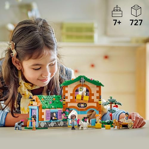 LEGO Friends Pony Ranch & Stable Toy - Building Set with 4 Mini Dolls, 3 Ponies, Cat Figure & Cart for Kids 7+ 11