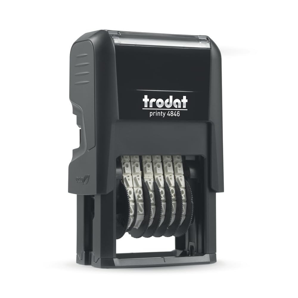 Trodat Printy 4846 Number Stamp - 6 Bands, Black Ink, Impression Size 27mm x 4mm 1